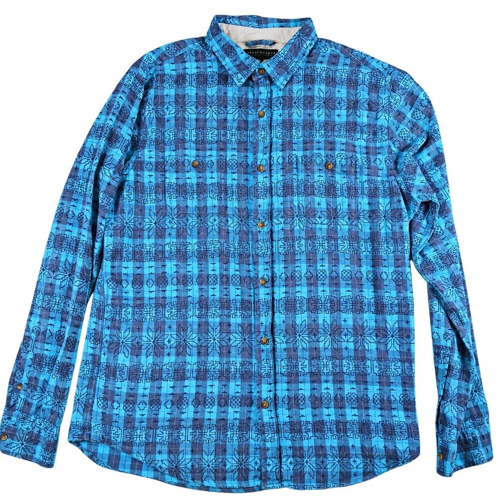 Aeropostale Men’s Large Aztec Geometric Southwestern Flannel Button-Up Shirt